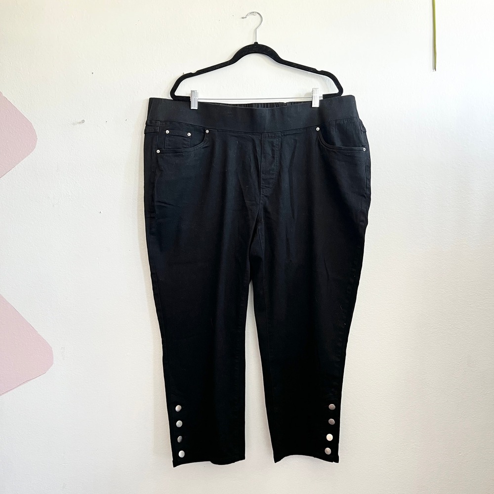 BloomChic Black Pull On Pants Plus Size 22 Classic Workwear Casual